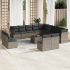 Set mobilier de grădină cu perne, 14 piese, negru, poliratan GartenMobel Dekor