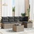 Set mobilier de grădină cu perne, 6 piese, negru, poliratan GartenMobel Dekor