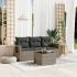Set mobilier de grădină cu perne, 4 piese, negru, poliratan GartenMobel Dekor