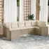 Set canapele de grădină cu perne, 7 piese, negru, poliratan GartenMobel Dekor
