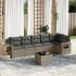 Set canapele de grădină cu perne, 7 piese, negru, poliratan GartenMobel Dekor