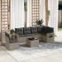 Set canapele de grădină cu perne, 7 piese, negru, poliratan GartenMobel Dekor