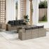 Set canapele de grădină cu perne, 7 piese, negru, poliratan GartenMobel Dekor