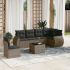 Set canapele de grădină cu perne, 7 piese, negru, poliratan GartenMobel Dekor