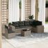 Set canapele de grădină cu perne, 7 piese, negru, poliratan GartenMobel Dekor