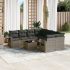 Set mobilier de grădină cu perne, 9 piese, negru, poliratan GartenMobel Dekor