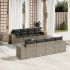 Set mobilier de grădină cu perne, 9 piese, negru, poliratan GartenMobel Dekor
