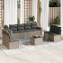 Set mobilier de grădină cu perne, 9 piese, negru, poliratan GartenMobel Dekor