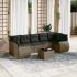 Set mobilier de grădină cu perne, 8 piese, negru, poliratan GartenMobel Dekor