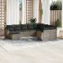Set canapele de grădină cu perne, 10 piese, negru, poliratan GartenMobel Dekor