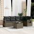 Set mobilier de grădină cu perne, 6 piese, negru, poliratan GartenMobel Dekor
