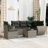 Set mobilier de grădină cu perne, 6 piese, negru, poliratan GartenMobel Dekor
