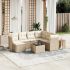 Set mobilier de grădină cu perne, 8 piese, negru, poliratan GartenMobel Dekor