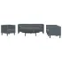 Set canapele Chesterfield cu perne rulou, 3 piese, gri, catifea GartenMobel Dekor