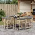 Set mobilier de grădină cu perne, 9 piese, negru, poliratan GartenMobel Dekor