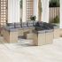 Set mobilier de grădină cu perne, 14 piese, negru, poliratan GartenMobel Dekor