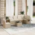 Set canapele de grădină, 7 piese, cu perne, bej, poliratan GartenMobel Dekor