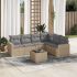Set canapele de grădină cu perne, 7 piese, negru, poliratan GartenMobel Dekor