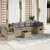 Set canapele de grădină, 7 piese, cu perne, bej, poliratan GartenMobel Dekor