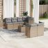 Set mobilier de grădină cu perne, 8 piese, negru, poliratan GartenMobel Dekor