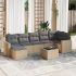 Set mobilier de grădină cu perne, 8 piese, negru, poliratan GartenMobel Dekor