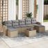 Set mobilier de grădină cu perne, 8 piese, negru, poliratan GartenMobel Dekor