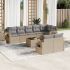 Set mobilier de grădină cu perne, 9 piese, negru, poliratan GartenMobel Dekor