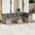 Set mobilier de grădină cu perne, 9 piese, negru, poliratan GartenMobel Dekor