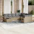 Set canapele de grădină cu perne, 10 piese, negru, poliratan GartenMobel Dekor