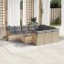Set canapele de grădină cu perne, 11 piese, negru, poliratan GartenMobel Dekor