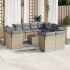 Set canapele de grădină, 12 piese, cu perne, negru, poliratan GartenMobel Dekor