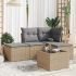 Set mobilier de grădină cu perne, 5 piese, negru, poliratan GartenMobel Dekor