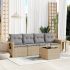 Set mobilier de grădină cu perne, 5 piese, negru, poliratan GartenMobel Dekor