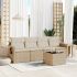 Set mobilier de grădină cu perne, 5 piese, negru, poliratan GartenMobel Dekor