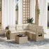 Set mobilier de grădină cu perne, 6 piese, negru, poliratan GartenMobel Dekor