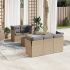 Set mobilier de grădină cu perne, 6 piese, negru, poliratan GartenMobel Dekor