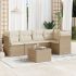 Set mobilier de grădină cu perne, 6 piese, negru, poliratan GartenMobel Dekor