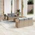 Set mobilier de grădină cu perne, 6 piese, negru, poliratan GartenMobel Dekor
