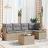 Set mobilier de grădină cu perne, 6 piese, negru, poliratan GartenMobel Dekor