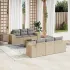 Set canapele de grădină cu perne, 7 piese, negru, poliratan GartenMobel Dekor