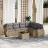 Set canapele de grădină cu perne, 7 piese, negru, poliratan GartenMobel Dekor