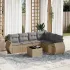 Set canapele de grădină, 7 piese, cu perne, bej, poliratan GartenMobel Dekor