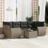Set canapele de grădină cu perne, 7 piese, negru, poliratan GartenMobel Dekor