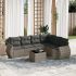 Set canapele de grădină cu perne, 7 piese, negru, poliratan GartenMobel Dekor