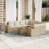 Set mobilier de grădină cu perne, 9 piese, negru, poliratan GartenMobel Dekor