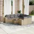 Set mobilier de grădină cu perne, 9 piese, negru, poliratan GartenMobel Dekor