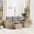 Set mobilier de grădină cu perne, 5 piese, negru, poliratan GartenMobel Dekor