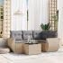 Set mobilier de grădină cu perne, 5 piese, negru, poliratan GartenMobel Dekor