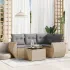 Set mobilier de grădină cu perne, 5 piese, negru, poliratan GartenMobel Dekor