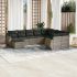 Set canapele de grădină cu perne, 10 piese, negru, poliratan GartenMobel Dekor